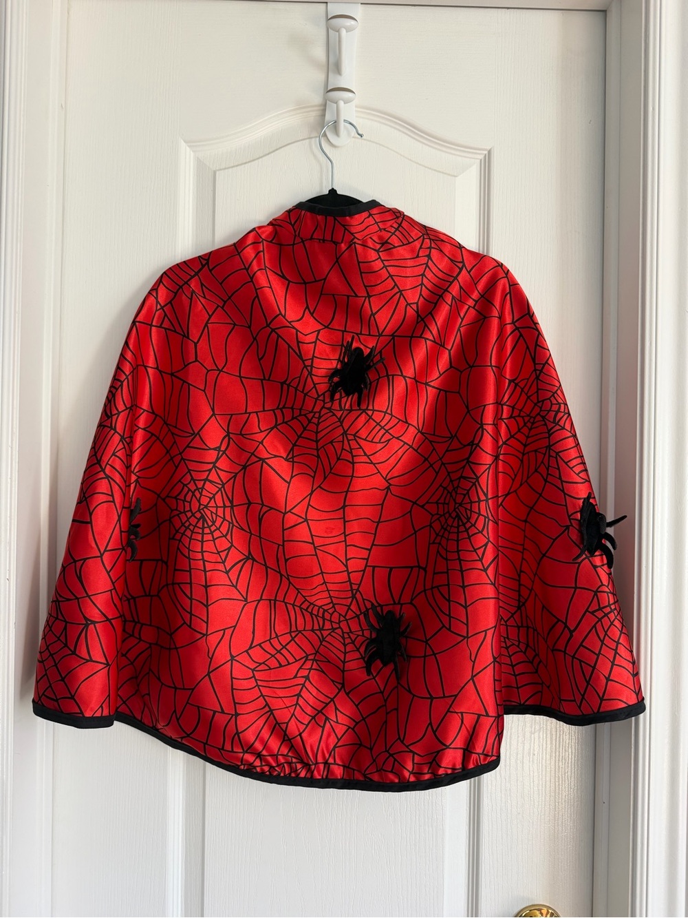 Red Spiderweb Hooded Kids Jacket